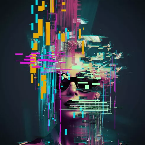 Vibrant Glitch Photo Effect Bundle cover image.
