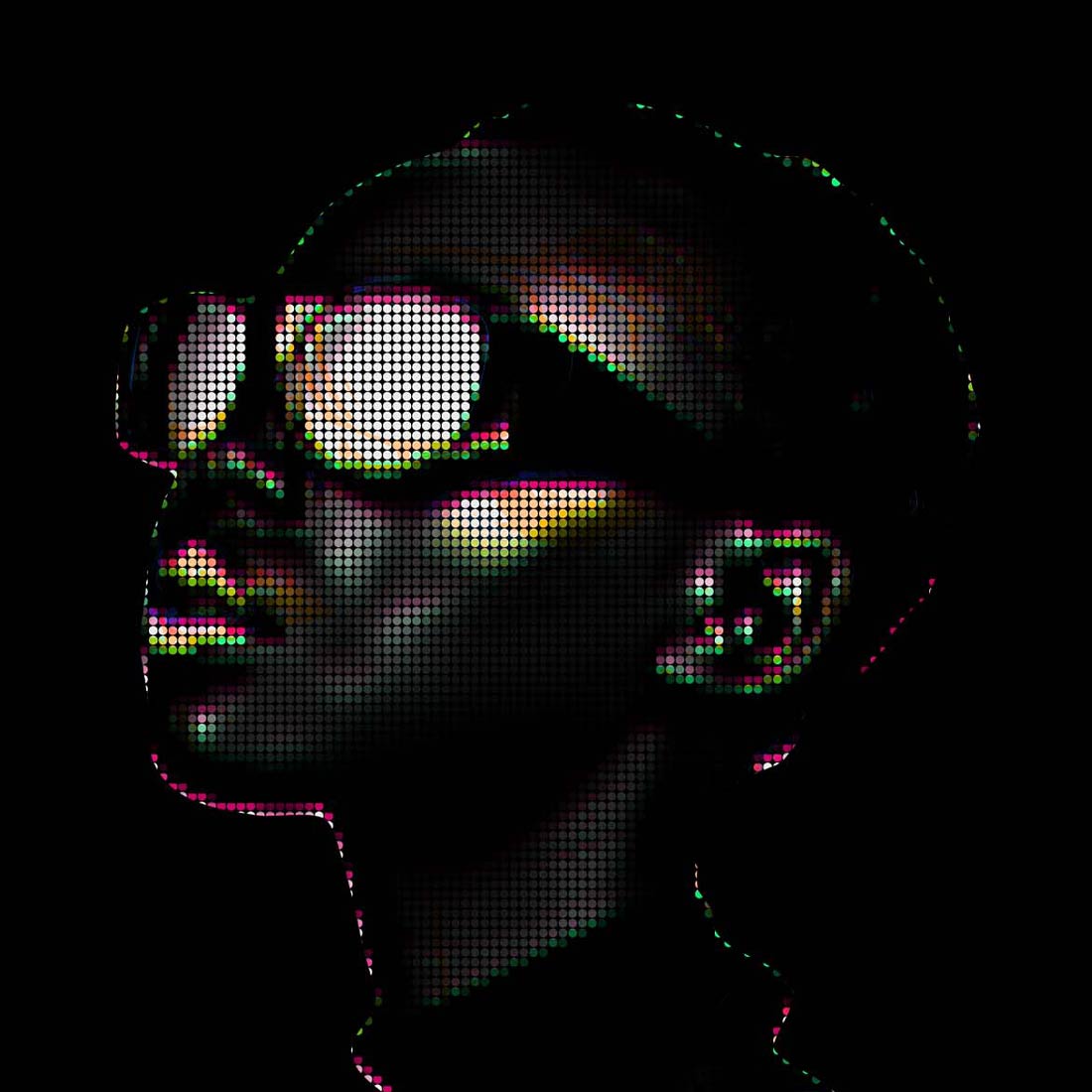 4D Pixel Portrait Photoshop Action preview image.