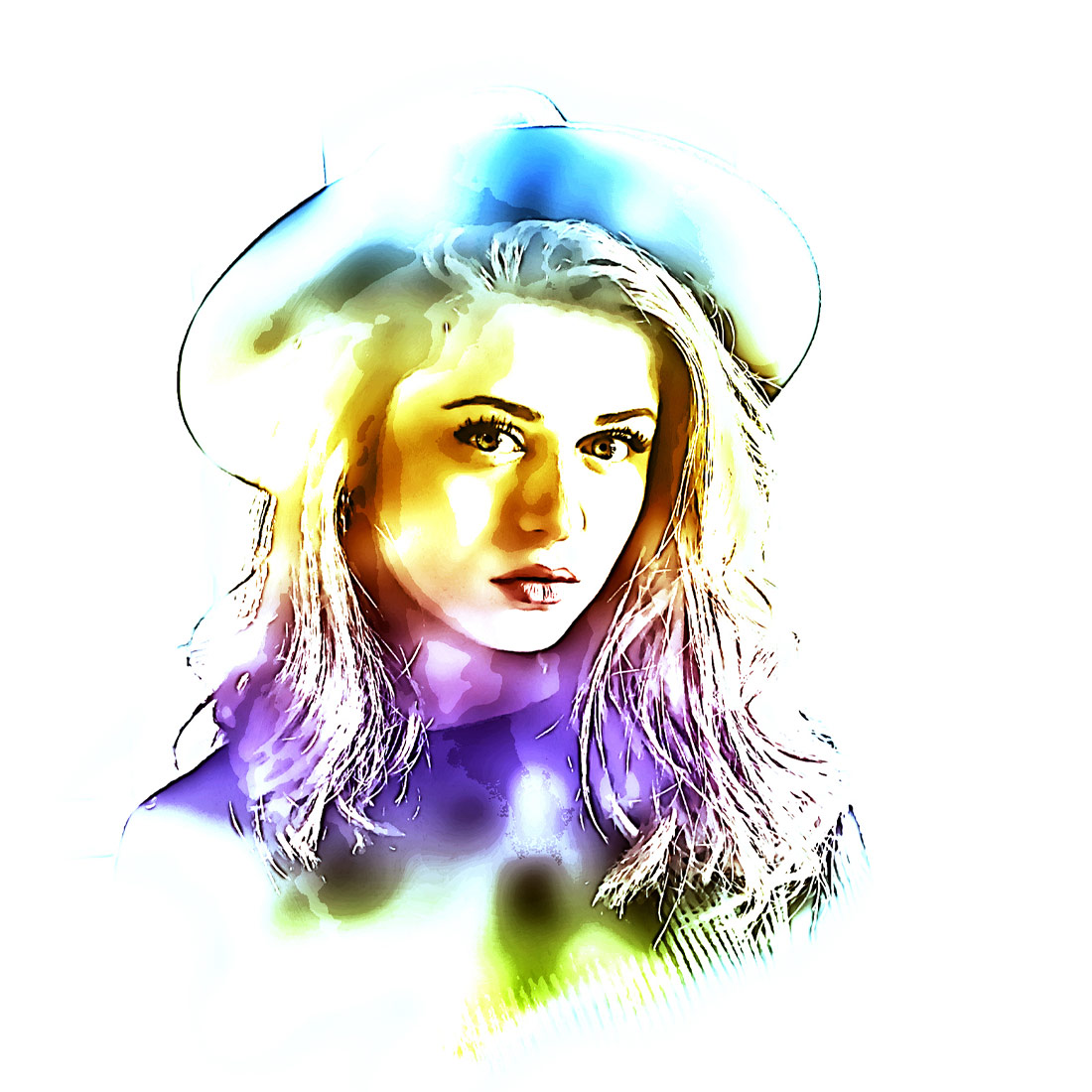 Portrait Paint Photoshop Action preview image.