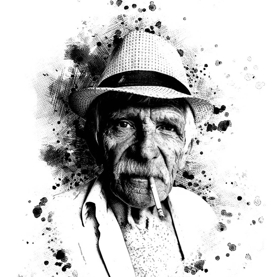 Ink Medium Art Photoshop Action preview image.