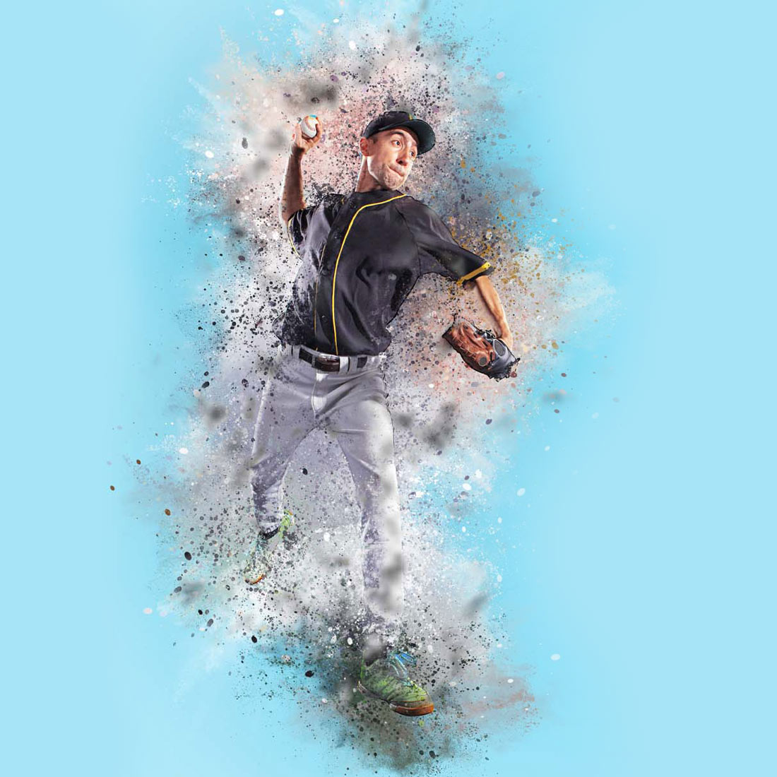 Explosion Effect Photoshop Action preview image.