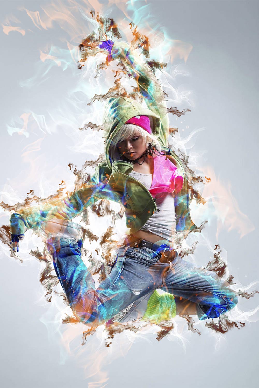 Smoke Effect Photoshop Action pinterest preview image.