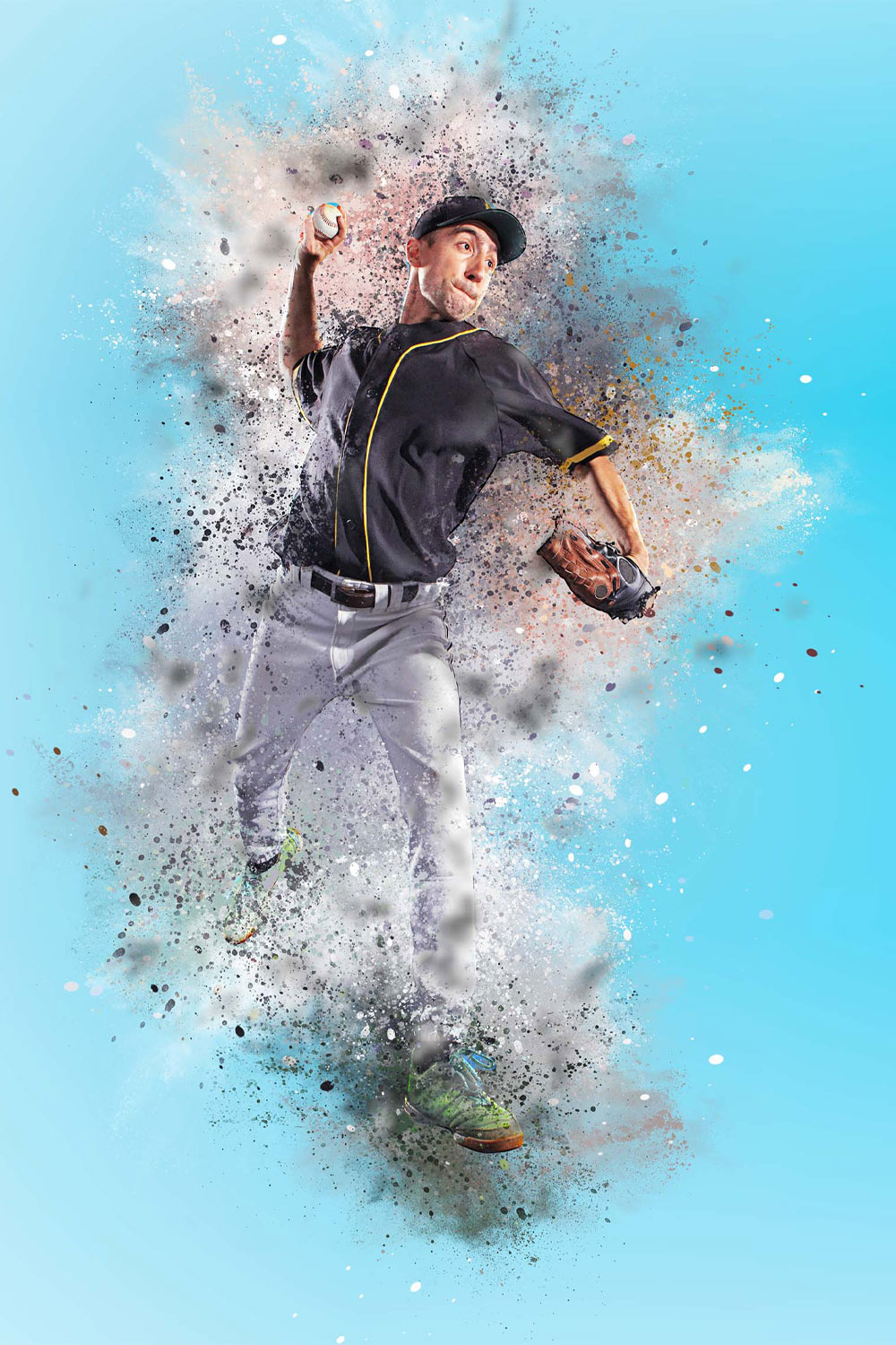 Explosion Effect Photoshop Action pinterest preview image.