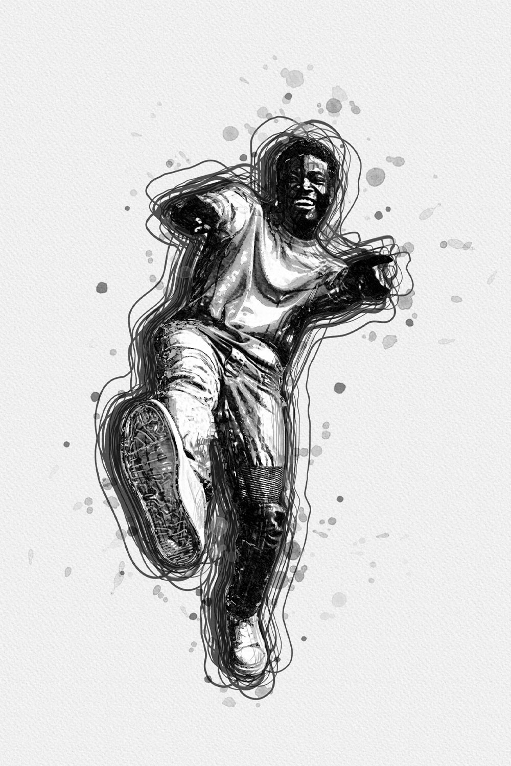 Inktober Drawing Photoshop Action pinterest preview image.