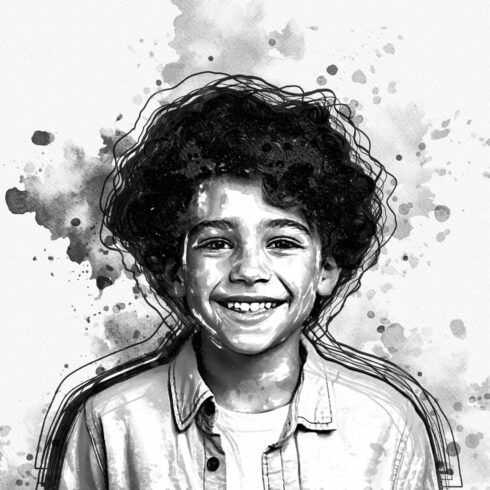Inktober Drawing Photoshop Action cover image.
