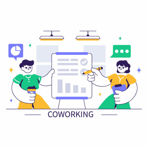 10 Coworking Business Illustration cover image.