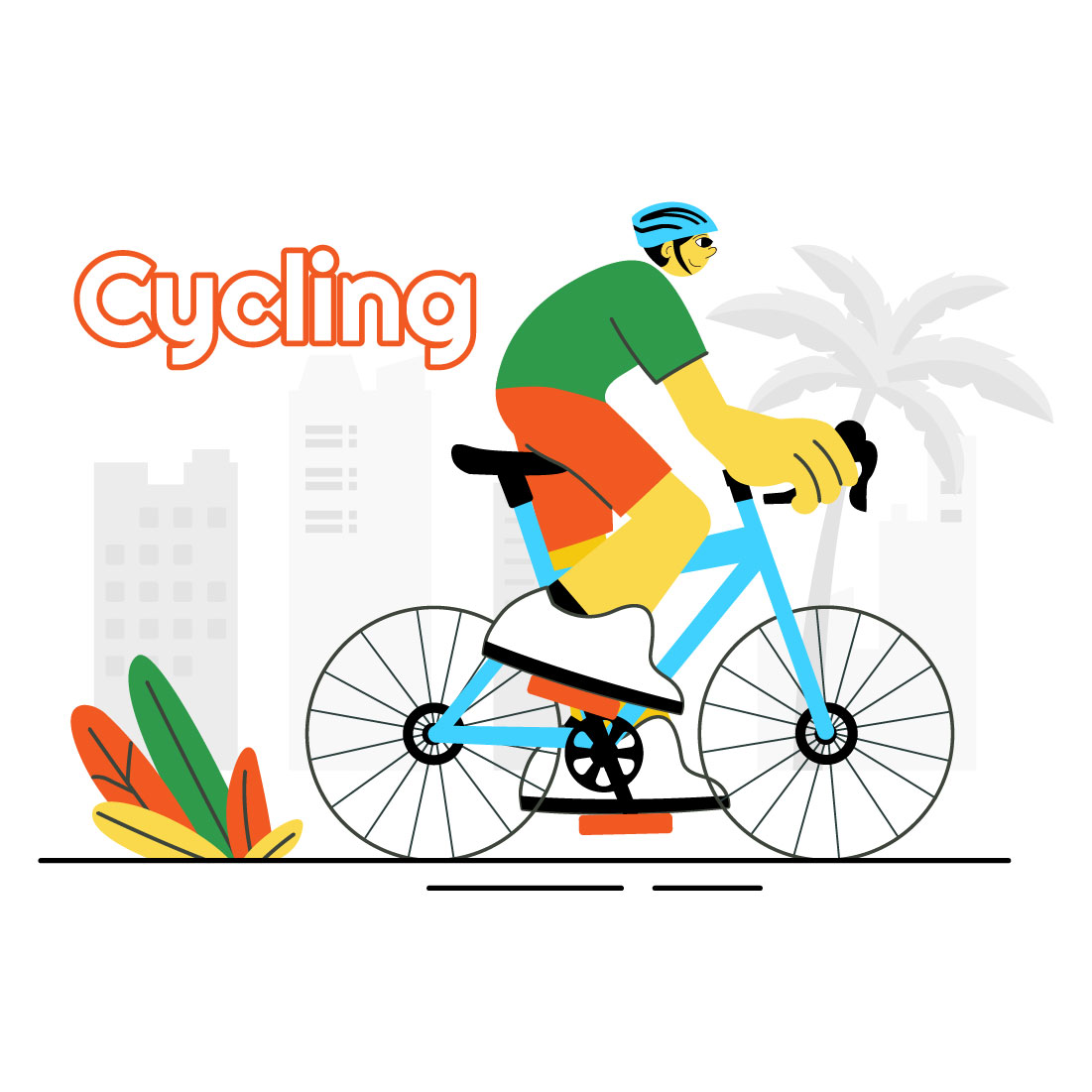 9 Outdoor Cycling Illustration preview image.