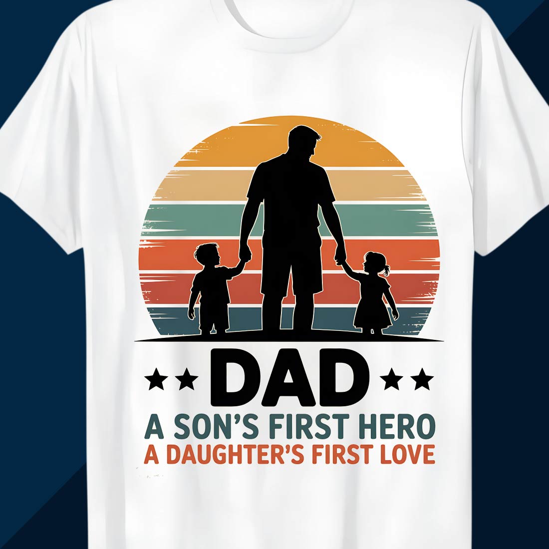 DAD A SON'S FIRST HERO fathers day t shirt design, dad t-shirt, Father’s Day Tshirt Design T shirt Design cover image.