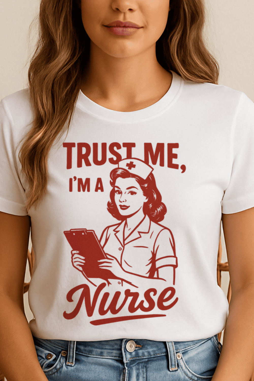 Trust me I'm a Nurse | sassy & funny nursing SVG/PNG pinterest preview image.