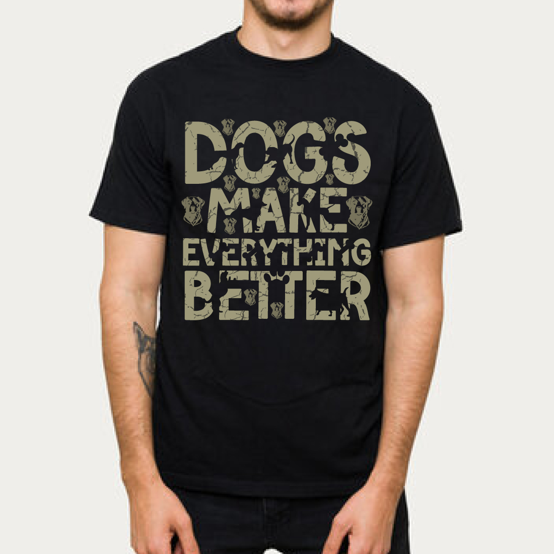 Dogs Make Everything Better t-shirt design cover image.