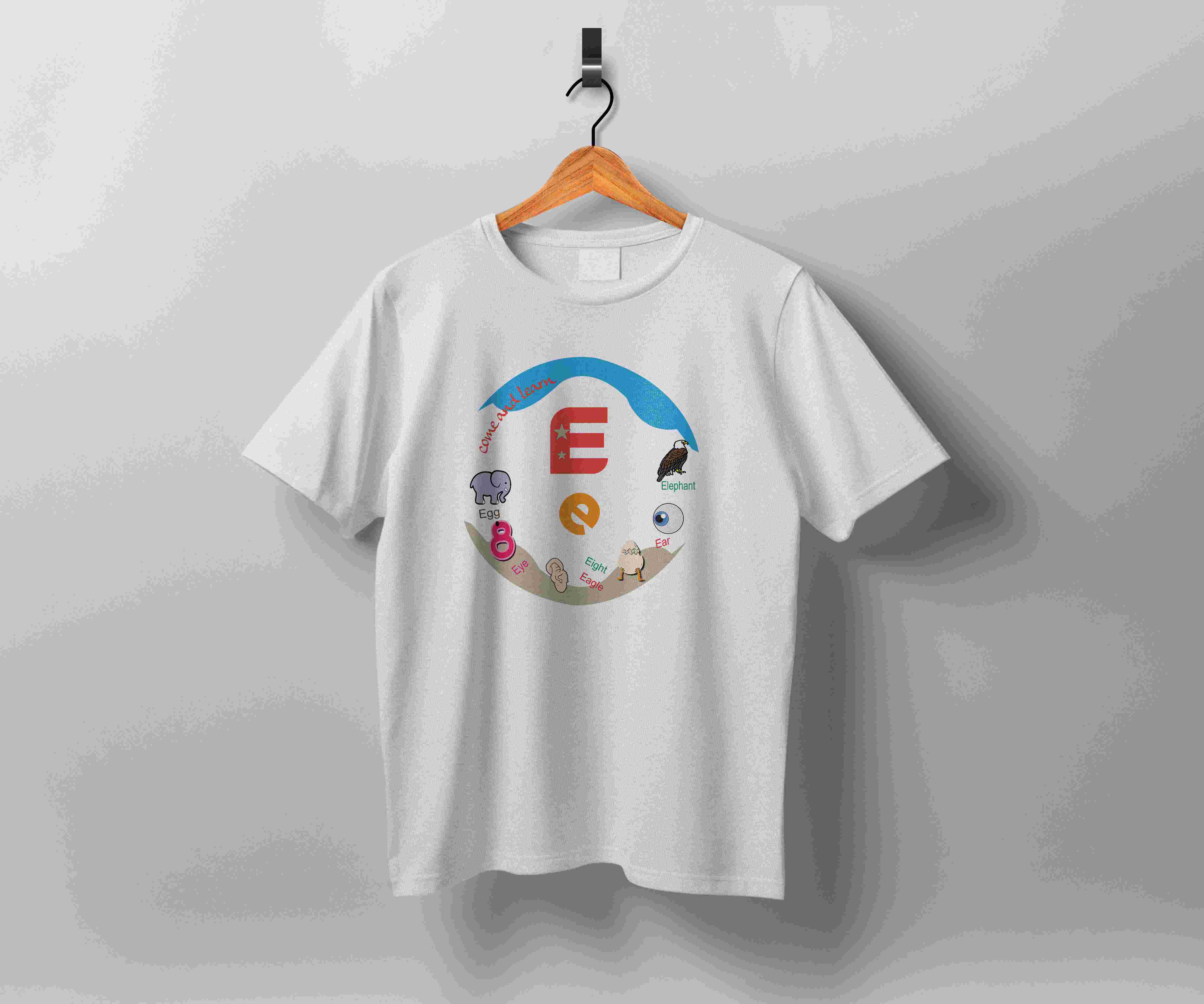 e letter tshirt 744