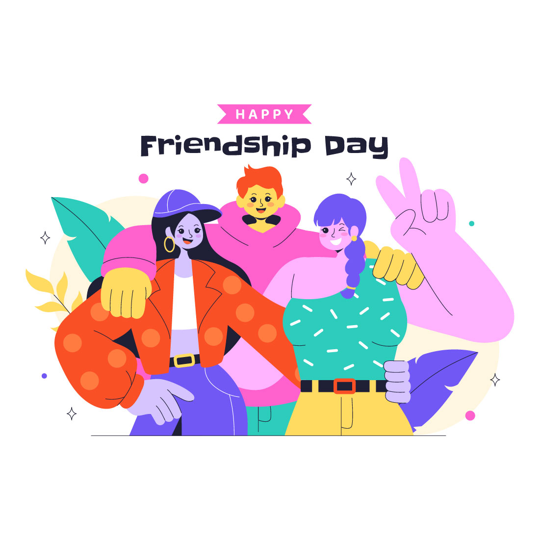 10 Happy Friendship Day Illustration preview image.