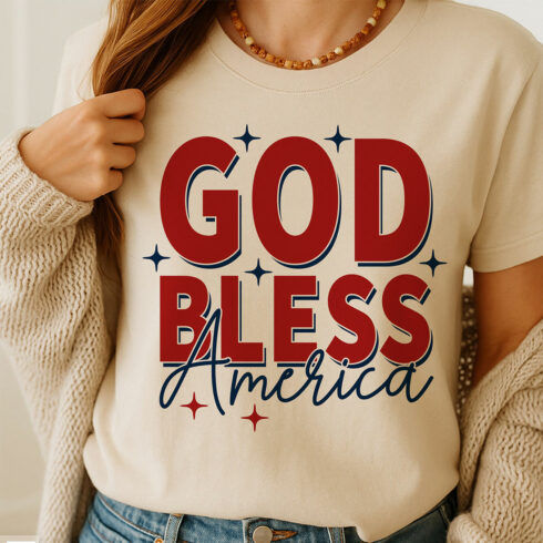 God Bless America 4th of July SVG PNG cover image.