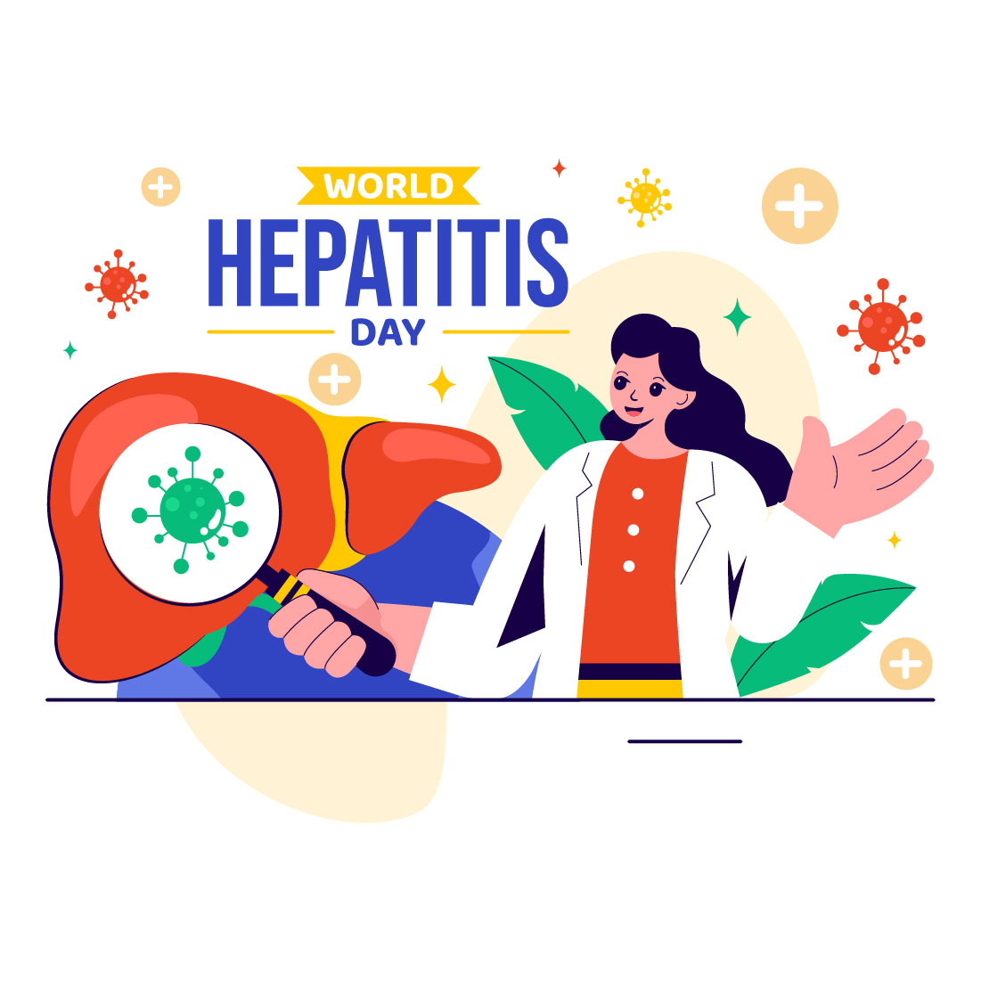 10 World Hepatitis Day Illustration preview image.
