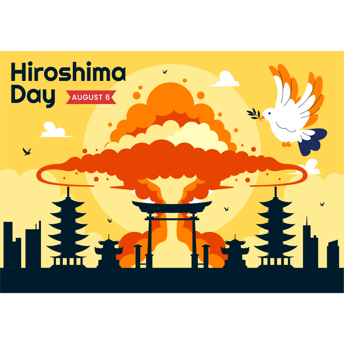 10 Hiroshima Day Illustration preview image.