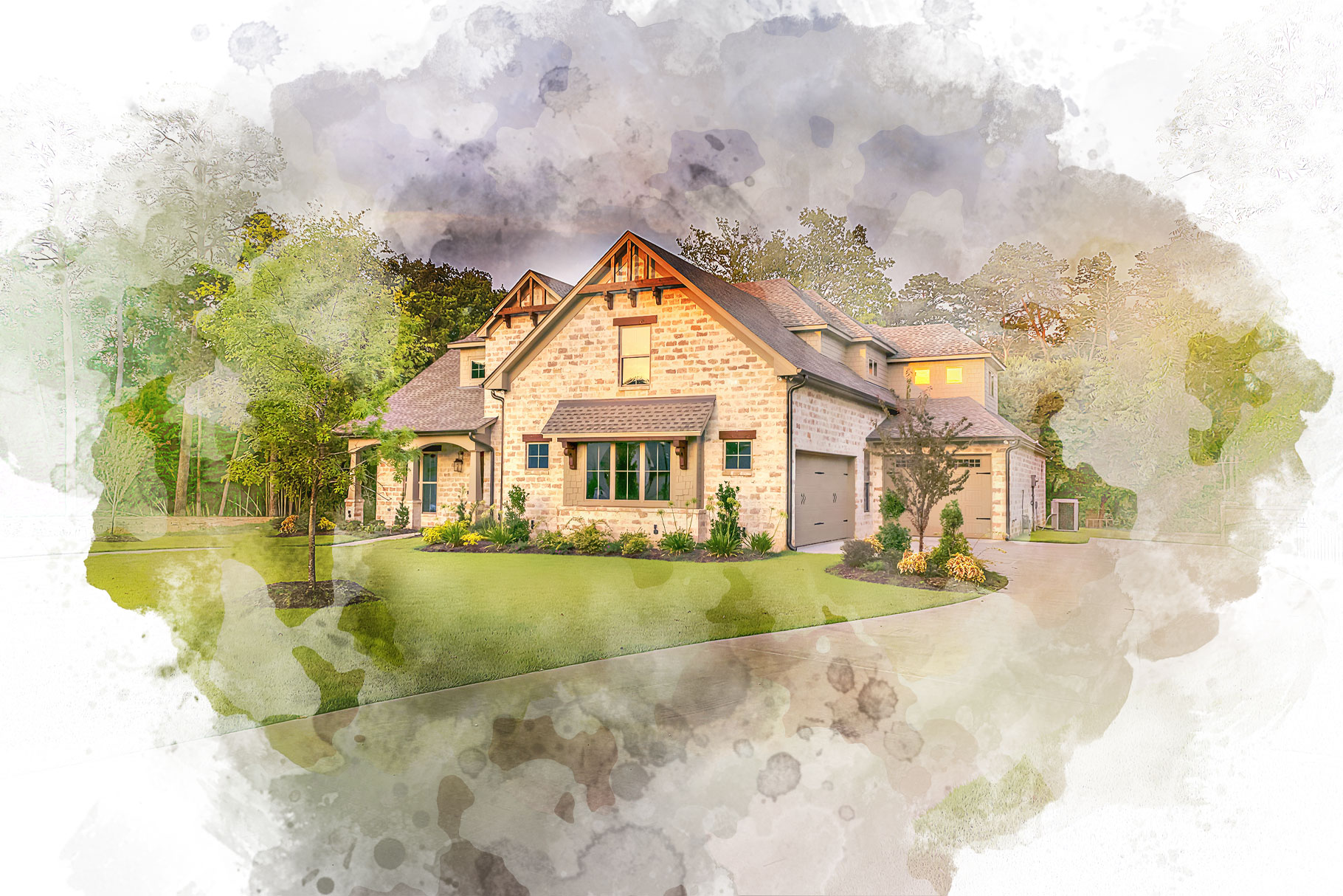 home watercolor painting e 259