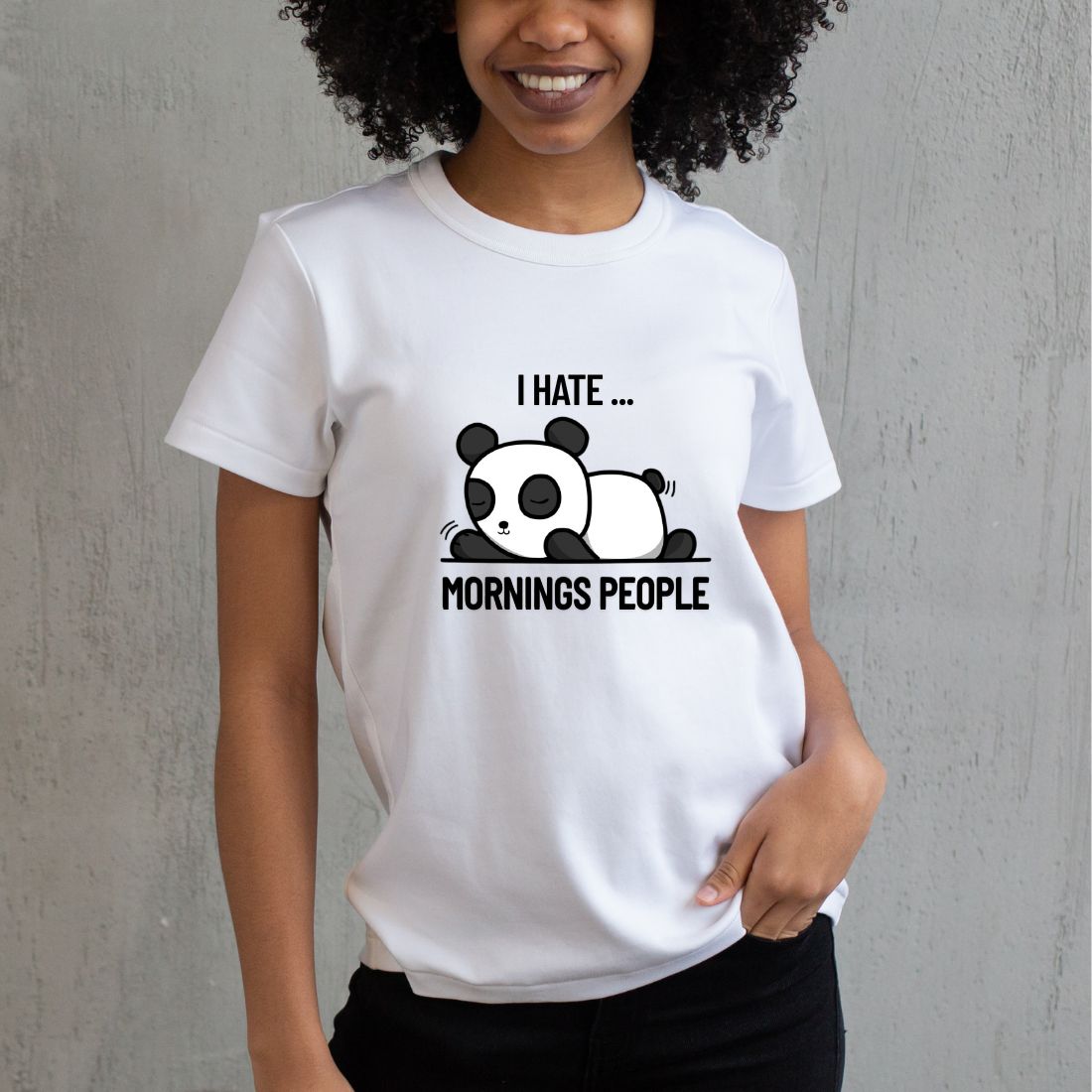 I Hate Mornings & People' T-Shirt Design preview image.