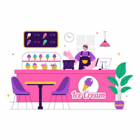 10 Ice Cream Store Illustration cover image.