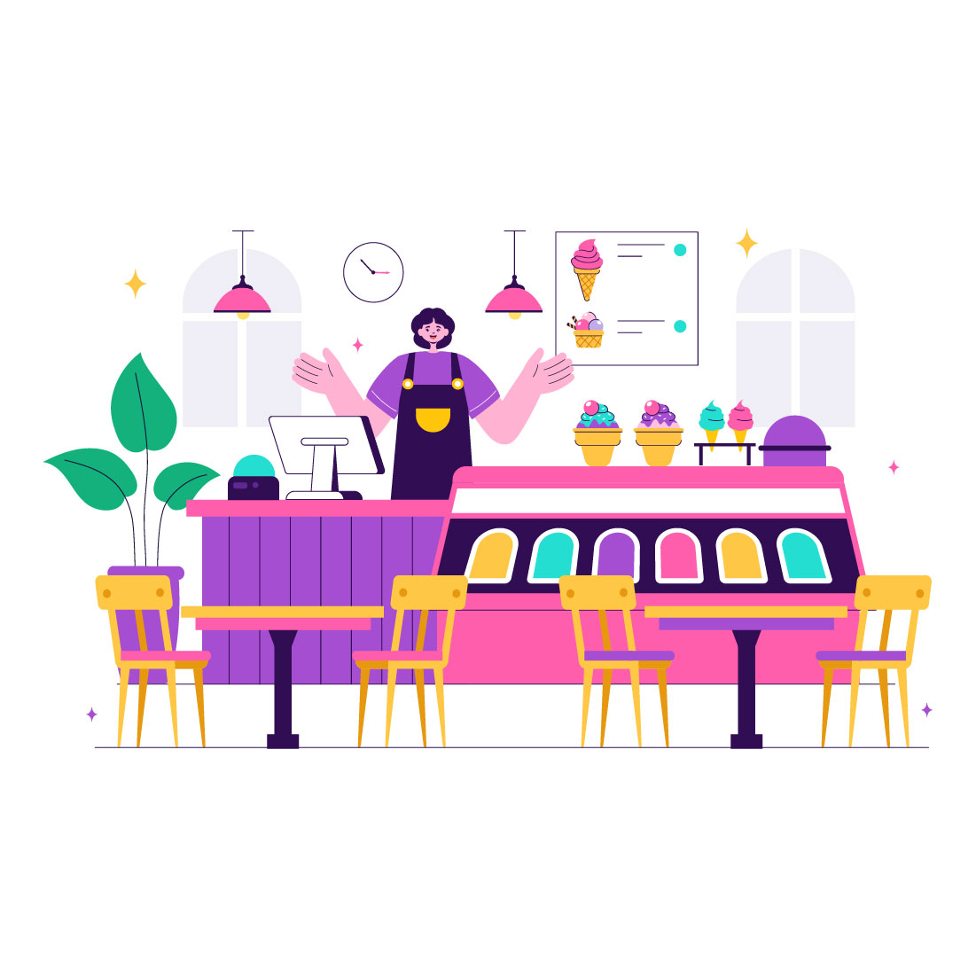 10 Ice Cream Store Illustration preview image.
