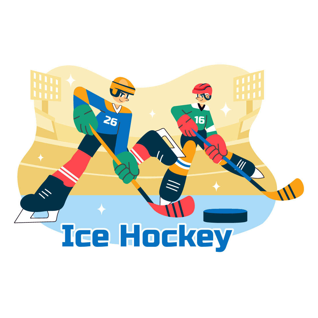 10 Ice Hockey Player Sport Illustration preview image.