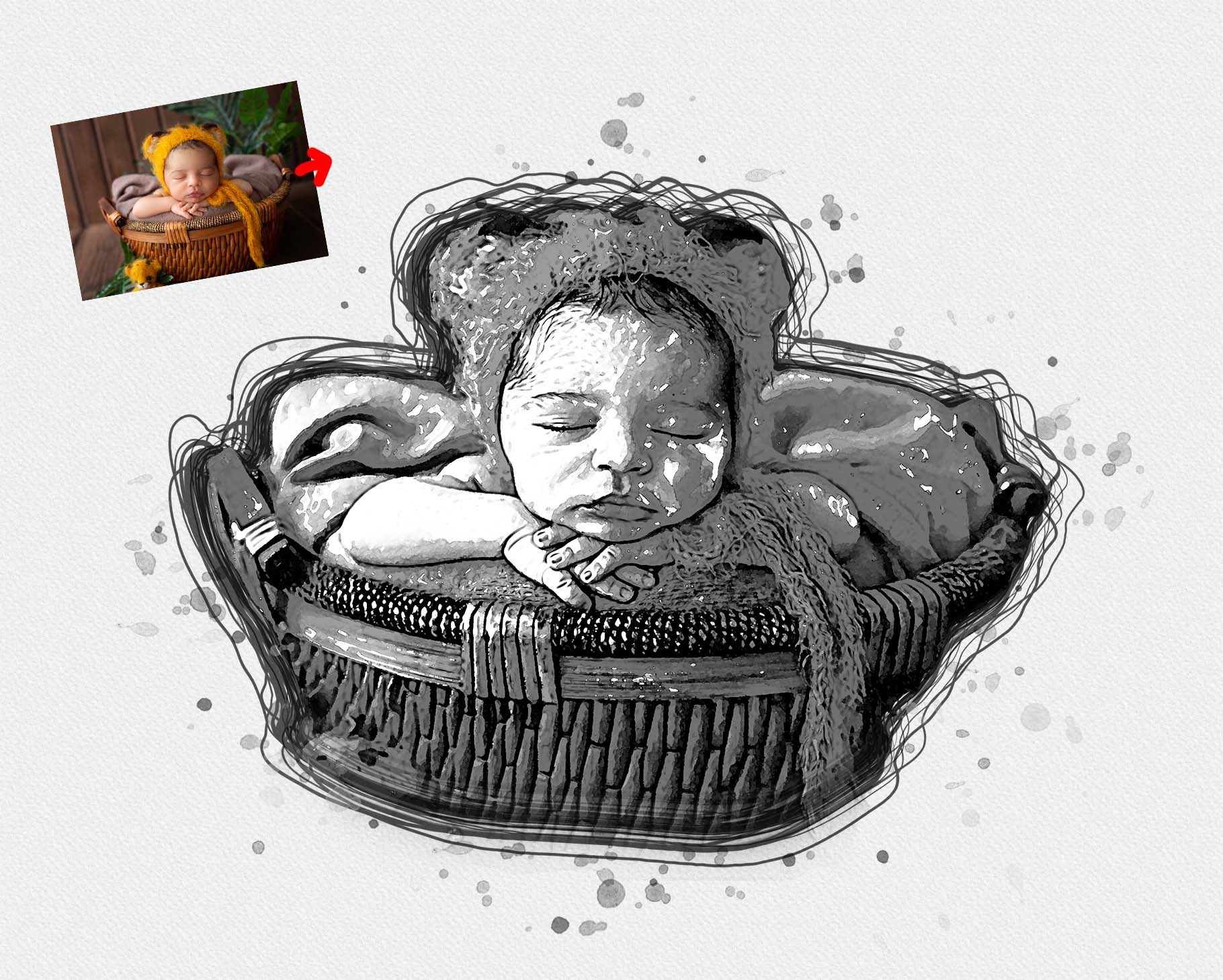 inktober drawing photoshop action 3 840