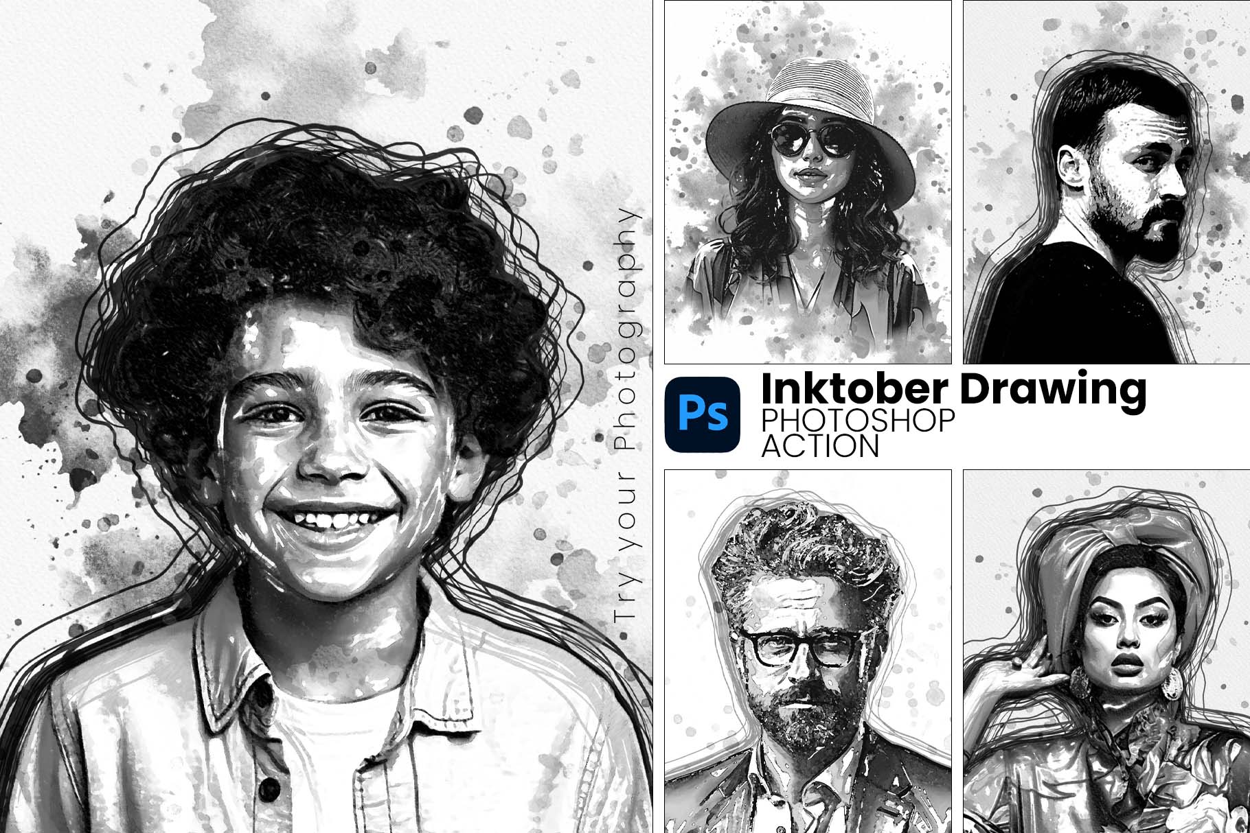 inktober drawing photoshop action 545