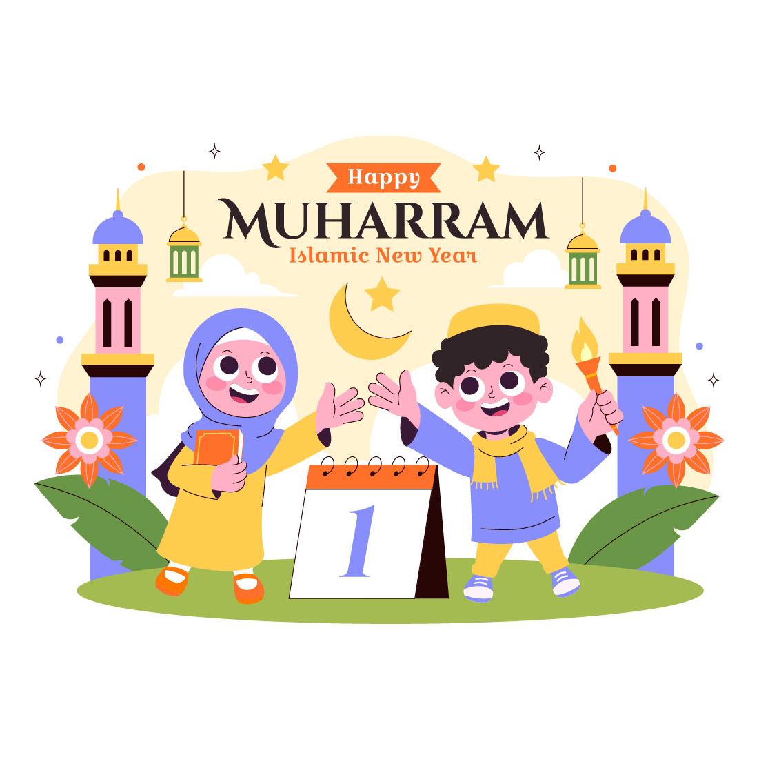 10 Happy Islamic New Year Illustration cover image.