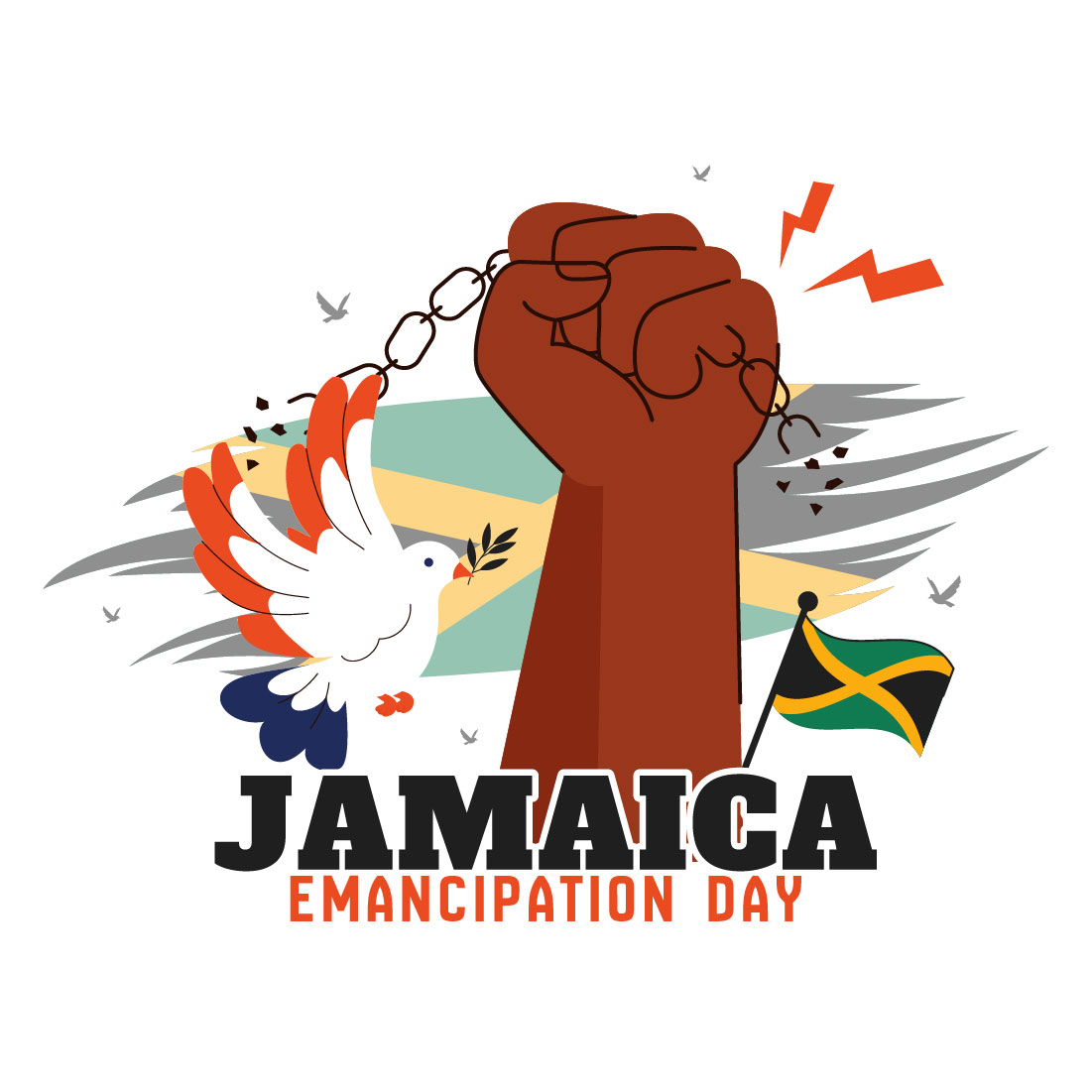 10 Jamaica Emancipation Day Illustration preview image.