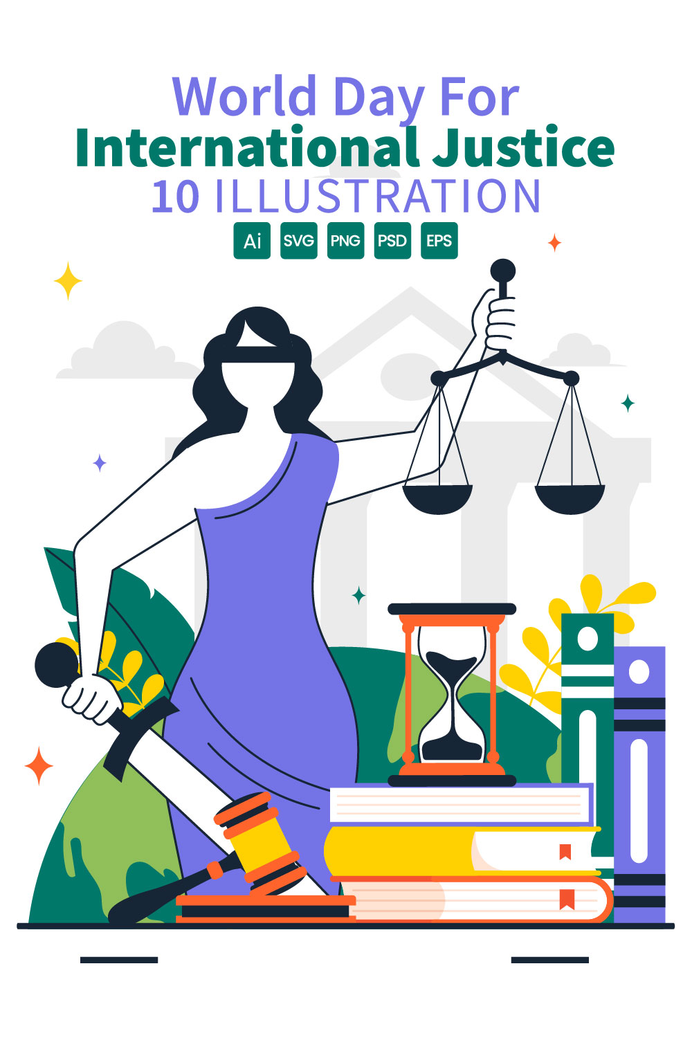 10 World Day for International Justice Illustration pinterest preview image.