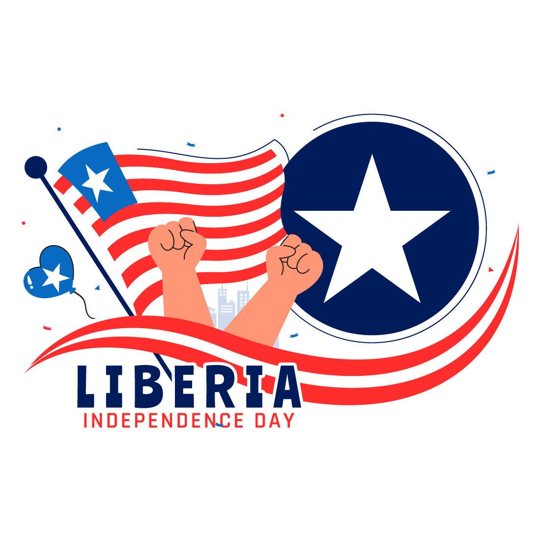 10 Liberia Independence Day Illustration preview image.