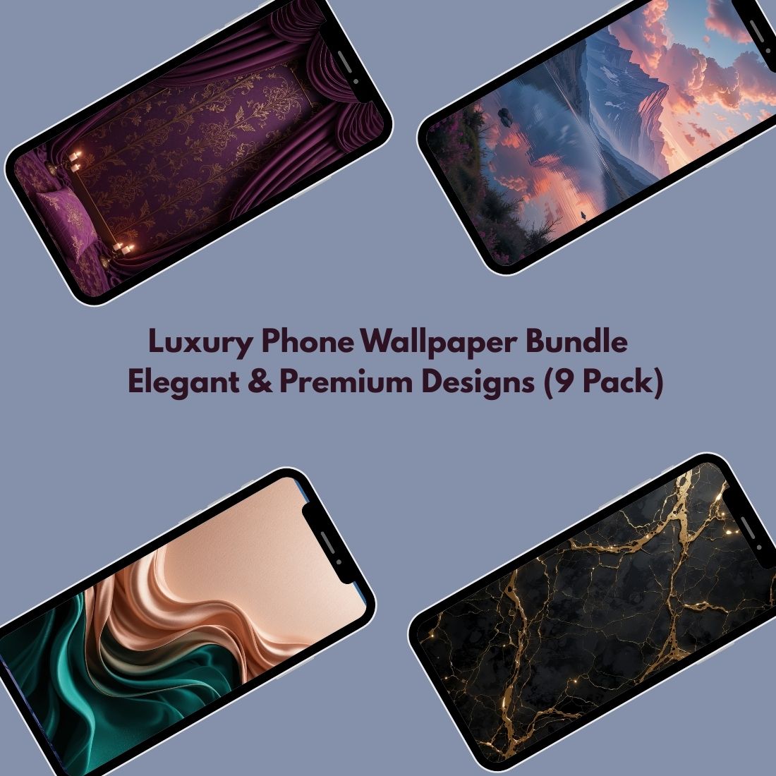 Luxury Phone Wallpaper Bundle – Elegant & Premium Designs (9 Pack) preview image.