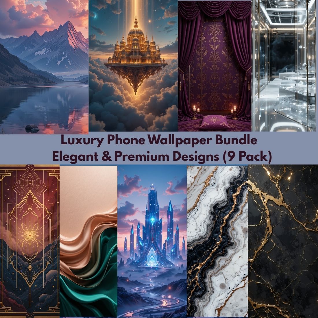 Luxury Phone Wallpaper Bundle – Elegant & Premium Designs (9 Pack) cover image.
