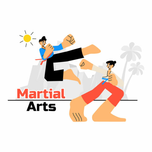 10 Martial Arts Vector Illustration cover image.