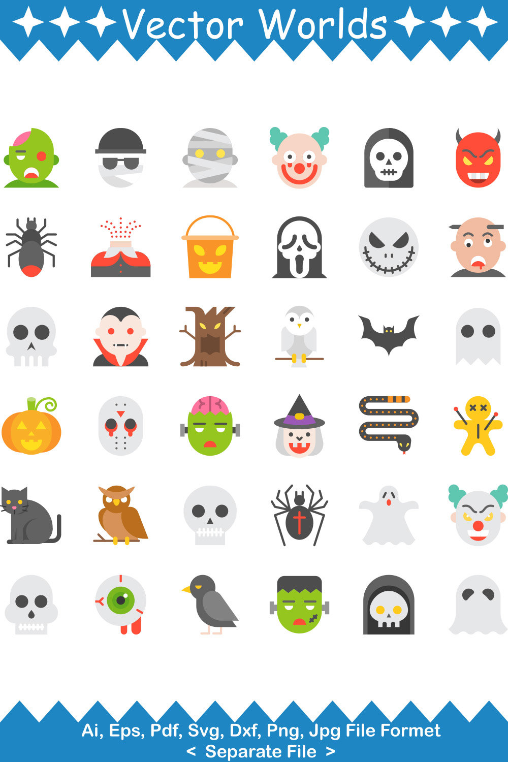 Halloween SVG Vector Design pinterest preview image.