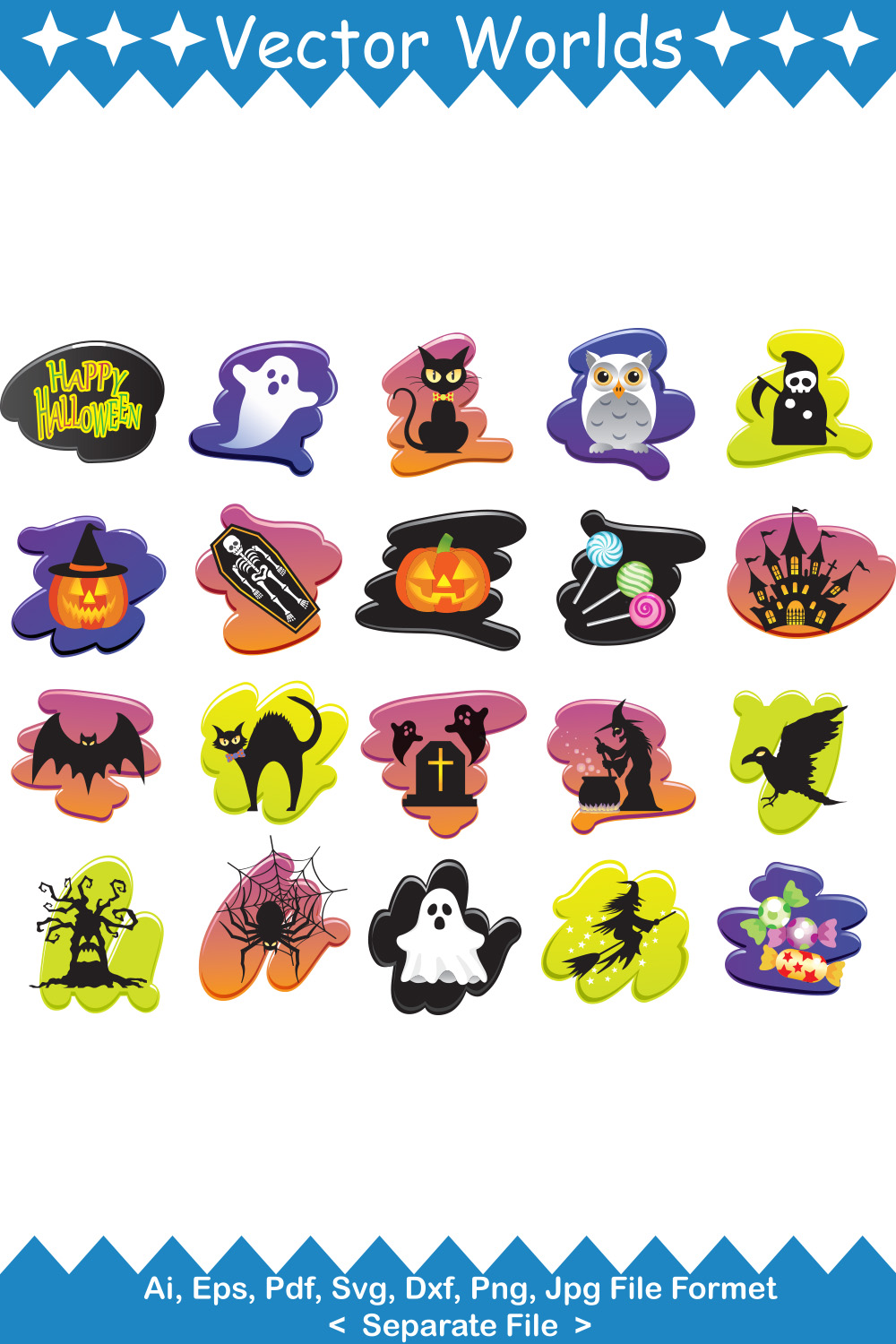 Halloween SVG Vector Design pinterest preview image.