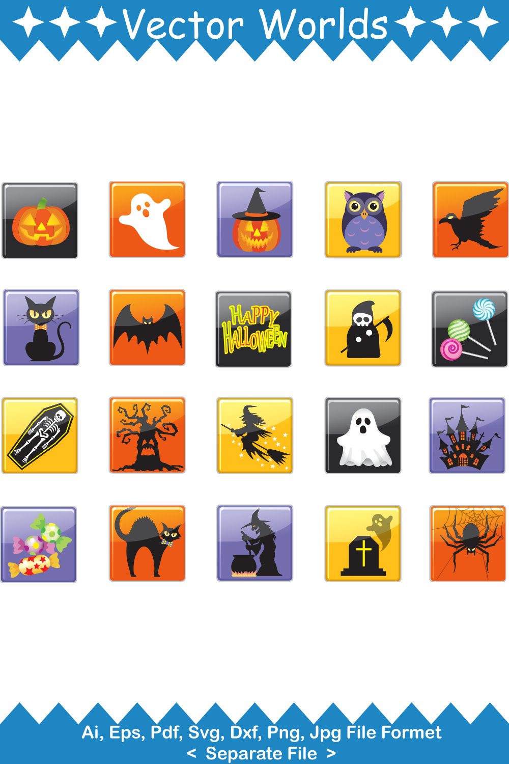 Halloween SVG Vector Design pinterest preview image.
