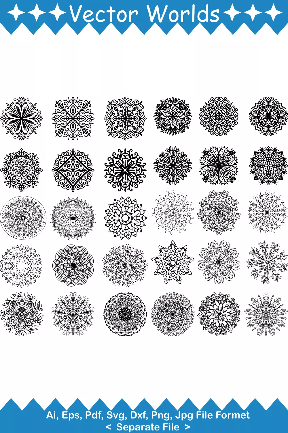 Mandala Art SVG Vector Design pinterest preview image.