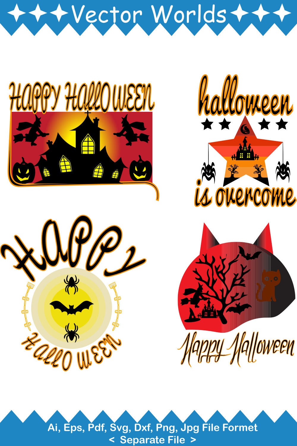 Halloween SVG Vector Design pinterest preview image.