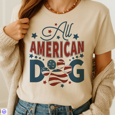 All American Dog 4th of July SVG PNG cover image.