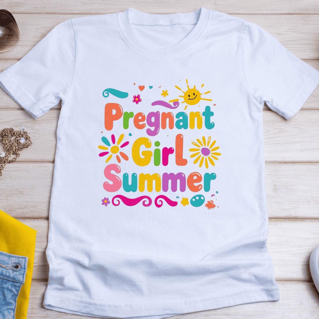 Cute Maternity Summer T-Shirt Design cover image.