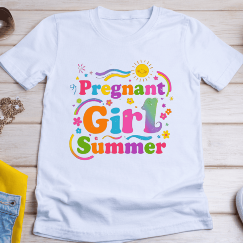 Fun Summer Pregnancy Quote T-Shirt Design cover image.