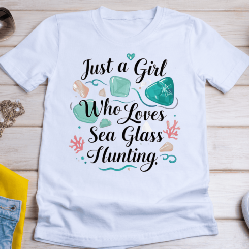 Sea Glass Hunter Quote T-Shirt Design cover image.