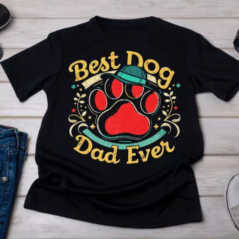 Cool Dog Lover Father T-Shirt Design cover image.