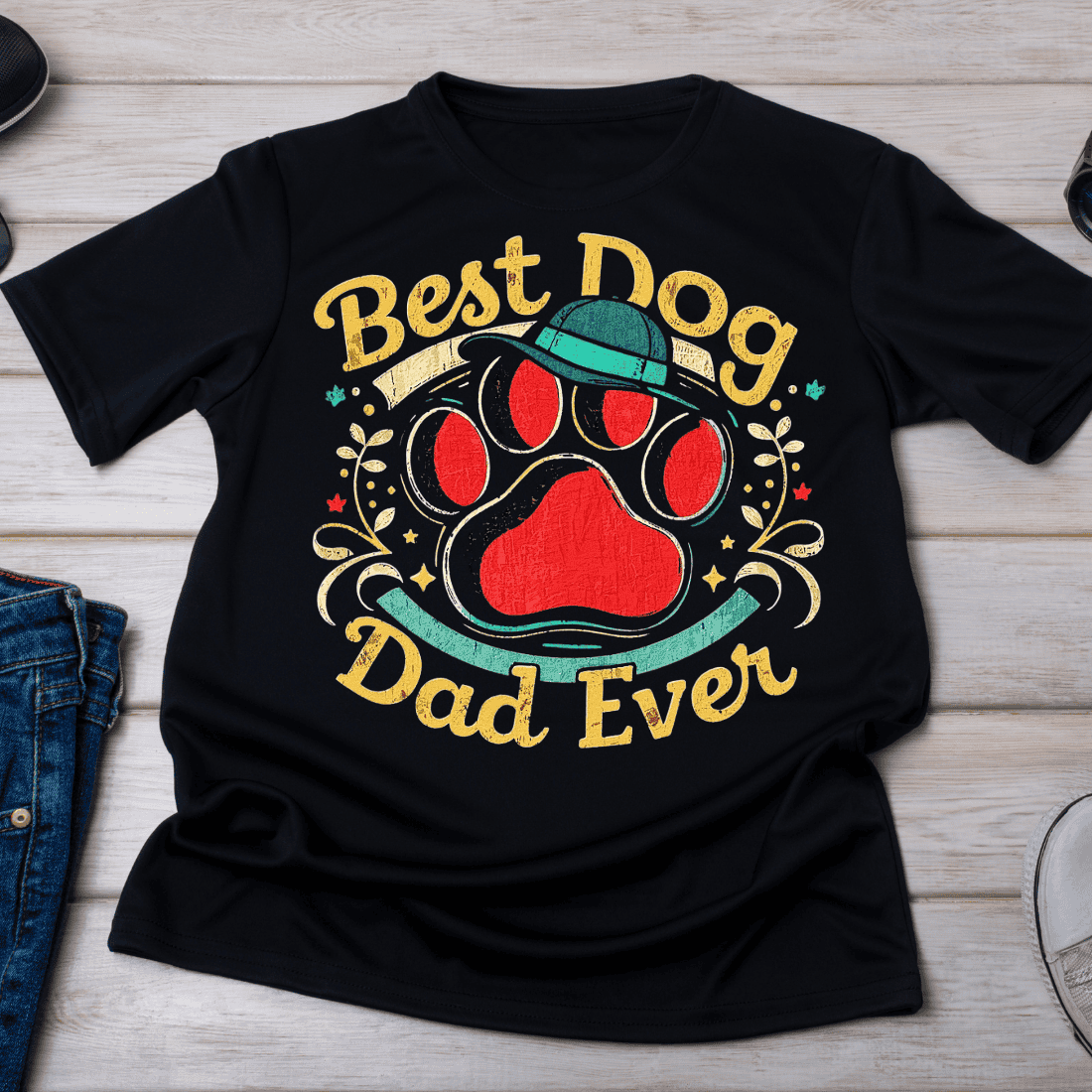 Cool Dog Lover Father T-Shirt Design cover image.
