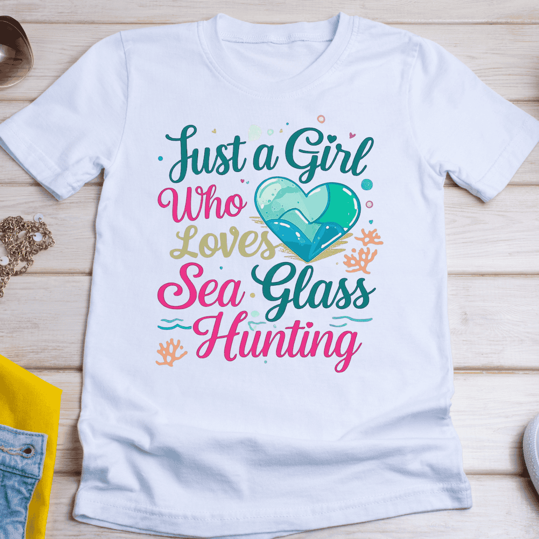 Sea Glass Collector T-Shirt Design cover image.