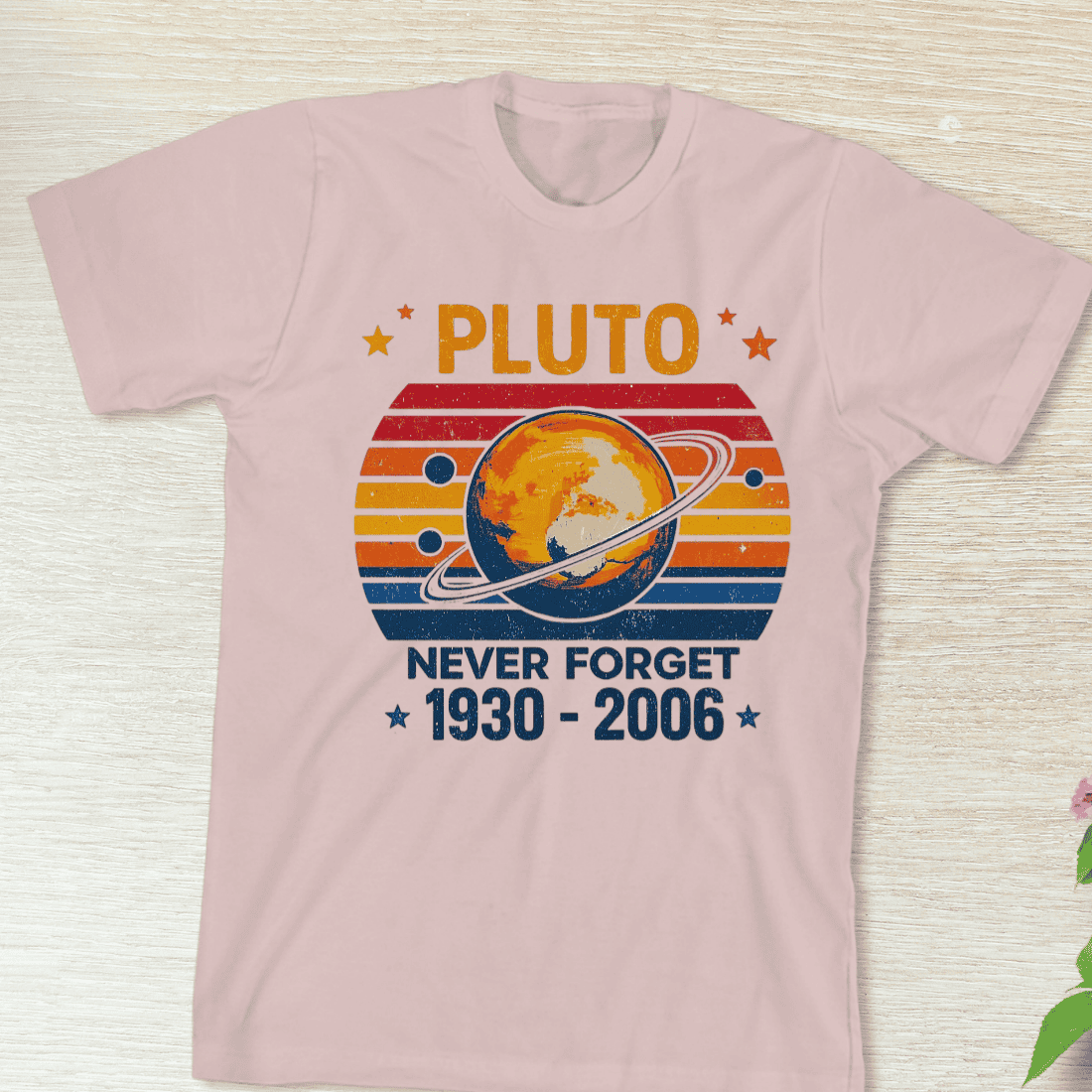Never Forget Pluto T-Shirt Design preview image.