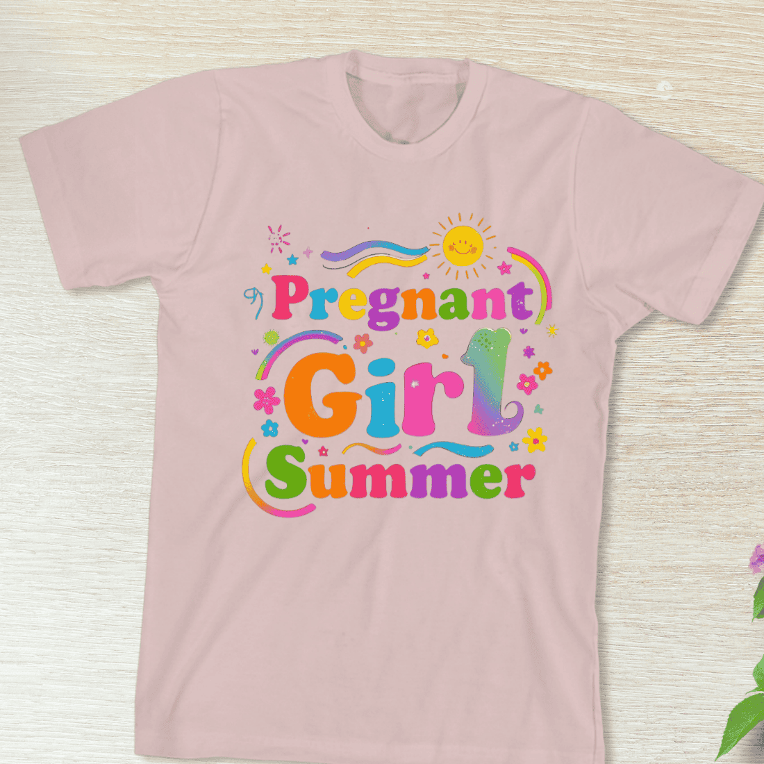 Fun Summer Pregnancy Quote T-Shirt Design preview image.