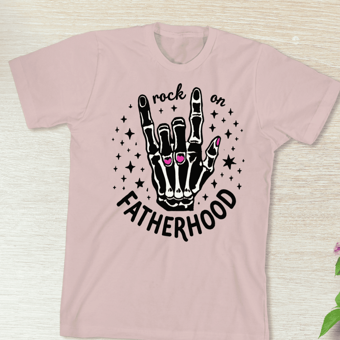 Rock On Fatherhood T-Shirt Design preview image.