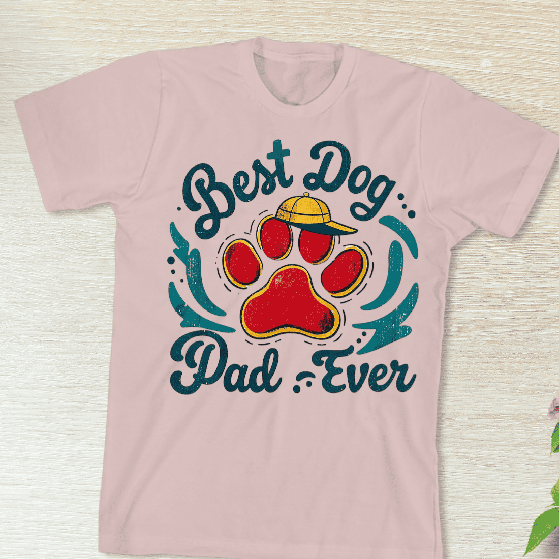 Adorable Dog Owner Father Artwork T-Shirt Design preview image.