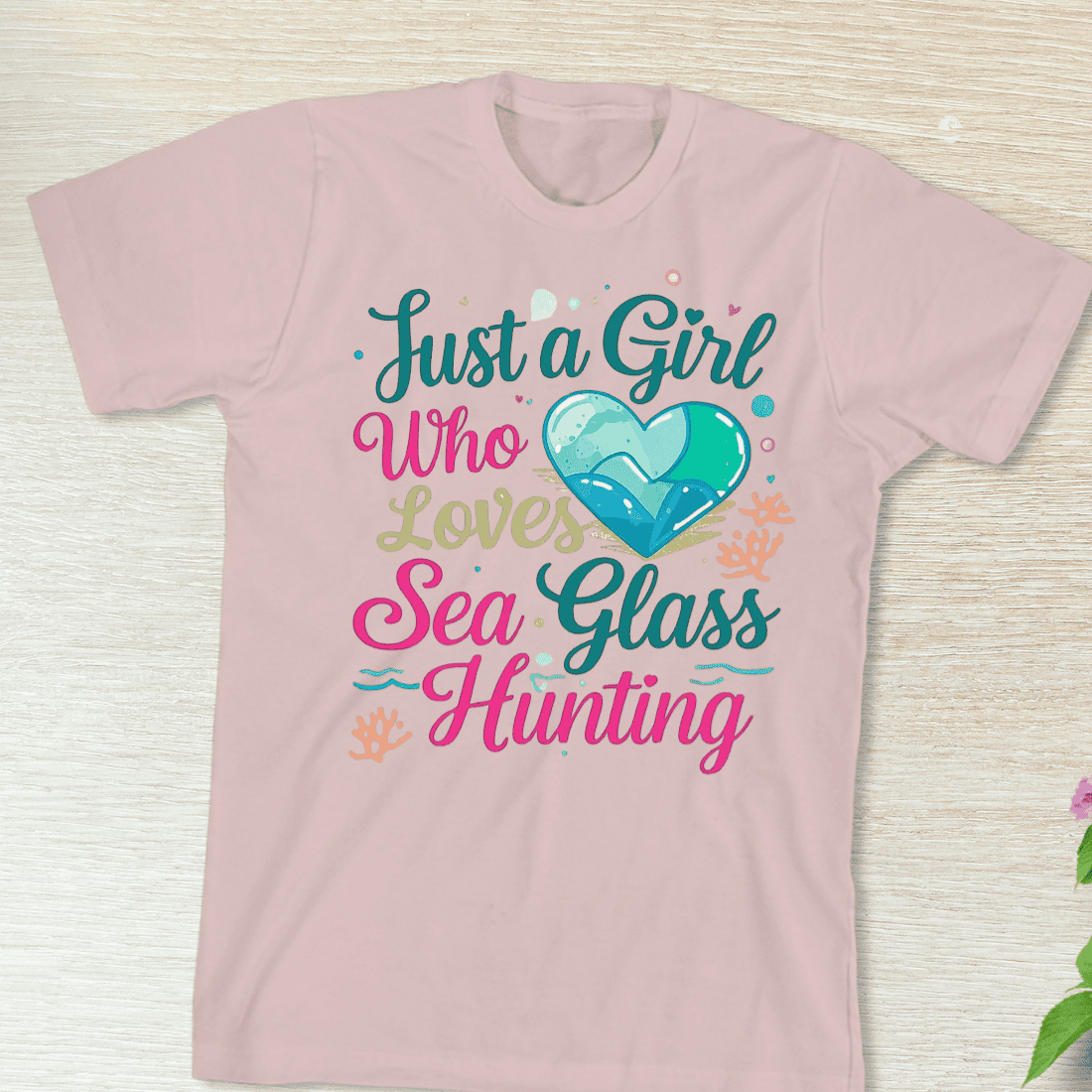 Sea Glass Collector T-Shirt Design preview image.